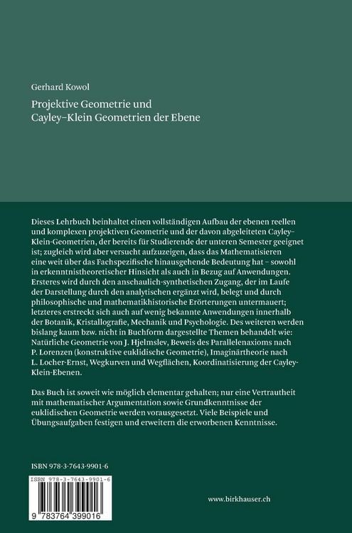 Produktbild: Projektive Geometrie und Cayley-Klein Geometrien der Ebene