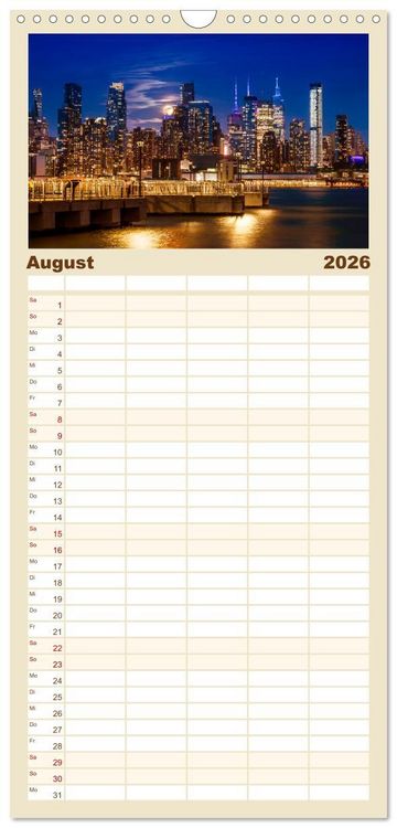 Produktbild: Familienplaner 2026 - NEW YORK CITY Urbane Magie mit 5 Spalten (Wandkalender, 21 x 45 cm) CALVENDO