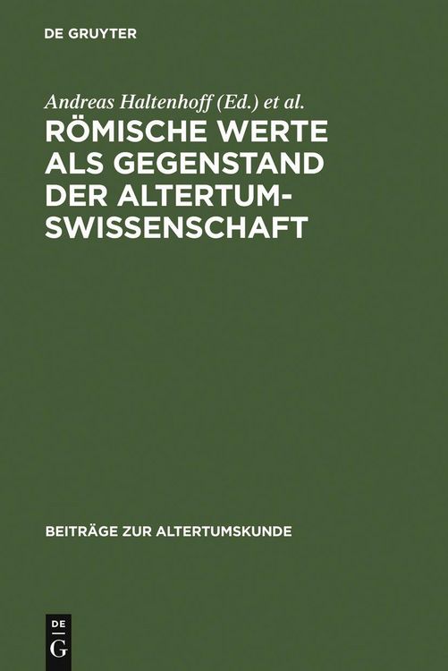 Produktbild: R&ouml;mische Werte als Gegenstand der Altertumswissenschaft