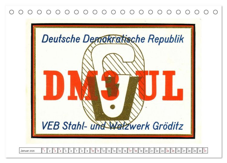 Produktbild: DDR Amateurfunk Historische Karten (Tischkalender 2026 DIN A5 quer), CALVENDO Monatskalender