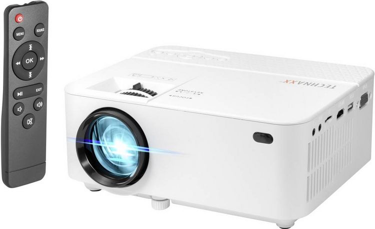 Produktbild: Technaxx Beamer TX-113 LED 1800 ANSI-Lumen 800 x 480 WXGA mit Fernbedienung, VGA Eingang, Integrierter Lautsprecher