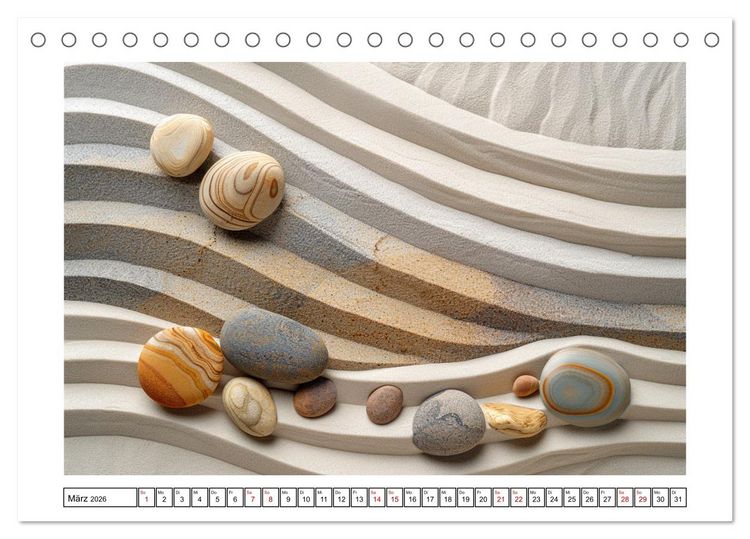 Produktbild: Augenmeditation im Zen Garten (Tischkalender 2026 DIN A5 quer), CALVENDO Monatskalender
