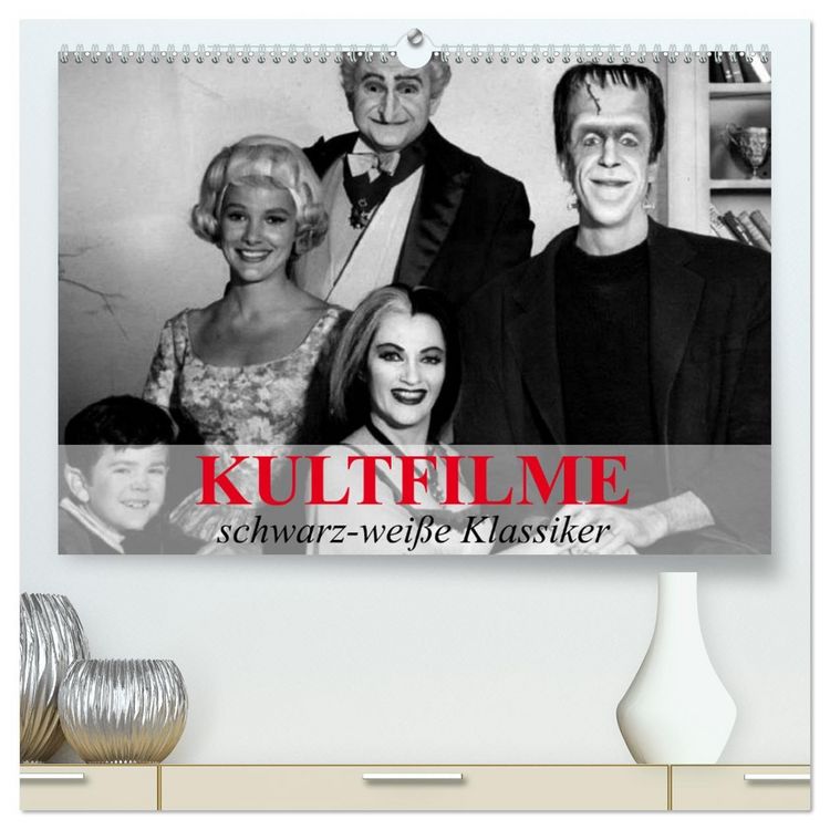 Produktbild: Kultfilme - schwarz-wei&szlig;e Klassiker (hochwertiger Premium Wandkalender 2026 DIN A2 quer), Kunstdruck in Hochglanz