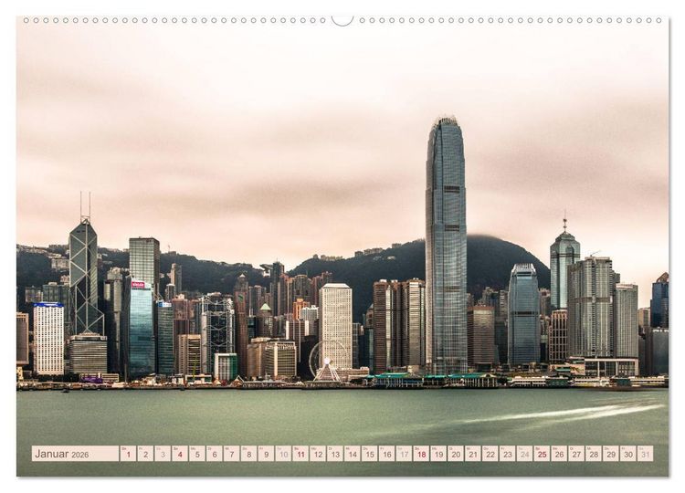 Produktbild: HONGKONG Skyline und Stadtleben (hochwertiger Premium Wandkalender 2026 DIN A2 quer), Kunstdruck in Hochglanz