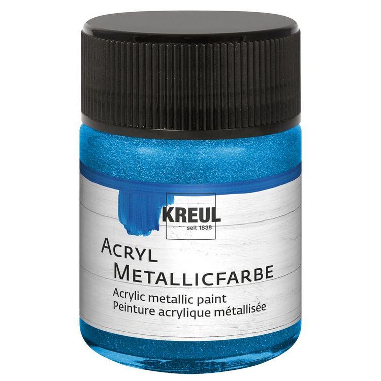 Produktbild: KREUL Acryl Metallicfarbe blau 50ml Glas