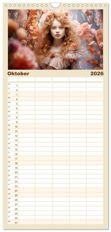 Produktbild: Familienplaner 2026 - M&auml;rchenhafte Fabelfrauen mit 5 Spalten (Wandkalender, 21 x 45 cm) CALVENDO