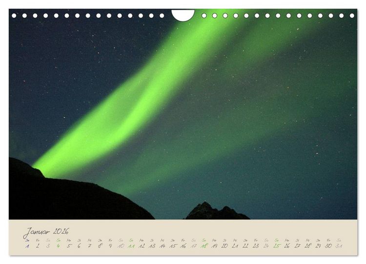 Produktbild: Zauber des Nordlichts - Aurora borealis (Wandkalender 2026 DIN A4 quer), CALVENDO Monatskalender