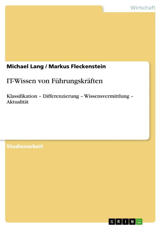 Produktbild: IT-Wissen von F&uuml;hrungskr&auml;ften