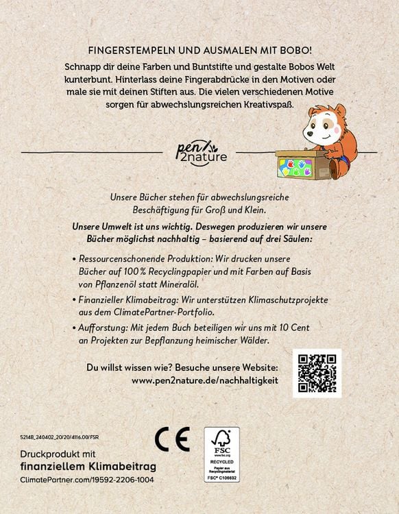 Produktbild: Bobo Siebenschl&auml;fer Mein Fingerstempel-Ausmalbuch