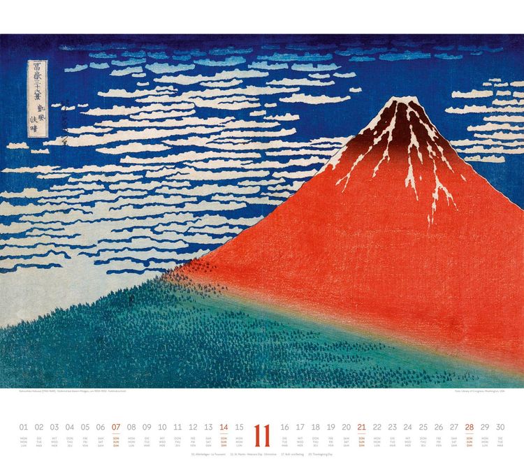 Produktbild: Hokusai Kalender 2027 | Hiroshige, Kuniyoshi, Kunisada