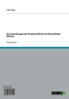 Produktbild: Die Auswirkungen der Finanzmarktkrise auf die politische Bildung