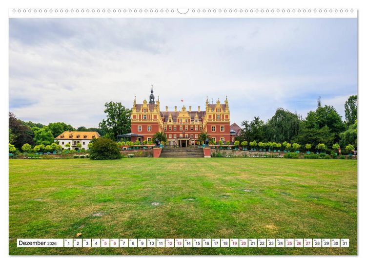 Produktbild: Schloss Bad Muskau (hochwertiger Premium Wandkalender 2026 DIN A2 quer), Kunstdruck in Hochglanz