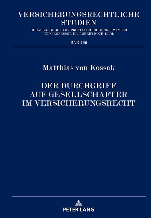 Produktbild: Der Durchgriff auf Gesellschafter im Versicherungsrecht