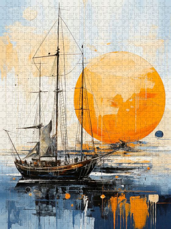 Produktbild: CALVENDO Puzzle Segeln - Abendstimmung | 1000 Teile Lege-Gr&ouml;&szlig;e 64x48cm Foto-Puzzle f&uuml;r gl&uuml;ckliche Stunden