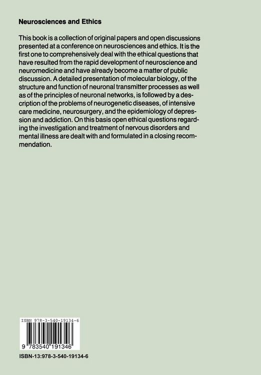 Produktbild: Neurosciences and Ethics