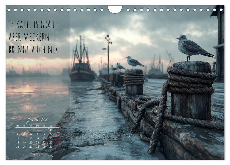 Produktbild: Moin Moin ist schon gesabbel - Norddeutscher Spr&uuml;che-Kalender (Wandkalender 2027 DIN A4 quer), CALVENDO Monatskalender