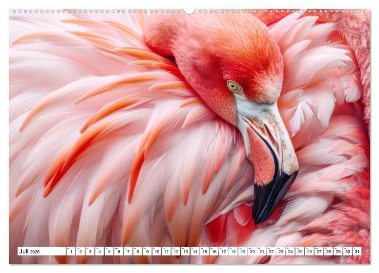 Produktbild: Ein Herz f&uuml;r Flamingos (Wandkalender 2026 DIN A2 quer), CALVENDO Monatskalender