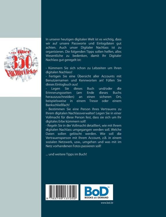 Produktbild: Passwort-Logbuch - Passwort Liste - digitaler Nachlass/Erbe - Erinnerungsbuch - Nachschlagebuch - Notizbuch - Einlogbuch - Internet Organizer