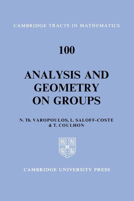 Produktbild: Analysis and Geometry on Groups