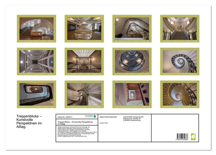 Produktbild: Treppenblicke &ndash; Kunstvolle Perspektiven im Alltag (Wandkalender 2026 DIN A2 quer), CALVENDO Monatskalender