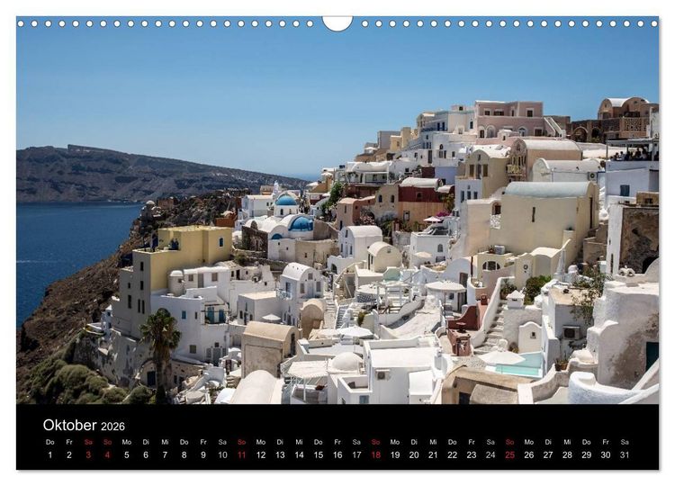Produktbild: Santorin Trauminsel (Wandkalender 2026 DIN A3 quer), CALVENDO Monatskalender