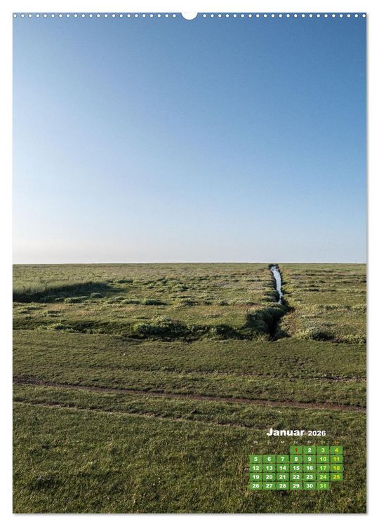 Produktbild: Westerhever - Wattwanderung in den Sonnenuntergang (Wandkalender 2026 DIN A2 hoch), CALVENDO Monatskalender