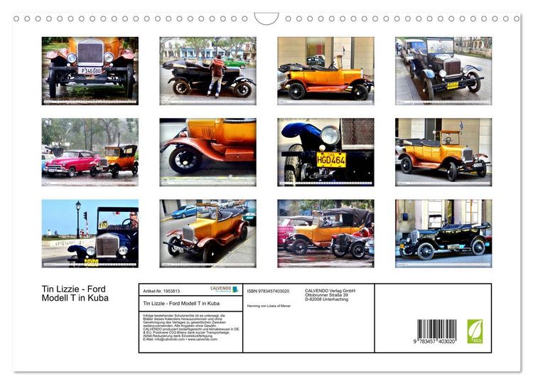 Produktbild: Tin Lizzie - Ford Modell T in Kuba (Wandkalender 2026 DIN A3 quer), CALVENDO Monatskalender