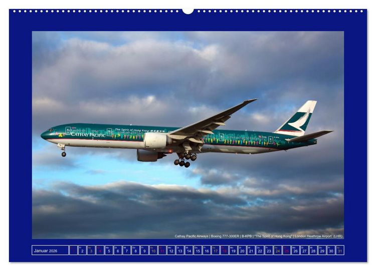 Produktbild: Bunte Airliner (hochwertiger Premium Wandkalender 2026 DIN A2 quer), Kunstdruck in Hochglanz