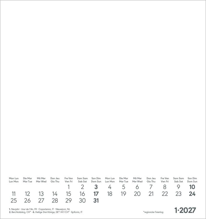 Produktbild: Kreativkalender S schwarz 2027