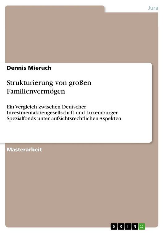 Produktbild: Strukturierung von gro&szlig;en Familienverm&ouml;gen