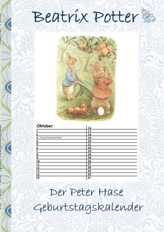 Bild vom Artikel Der Peter Hase Geburtstagskalender vom Autor Beatrix Potter