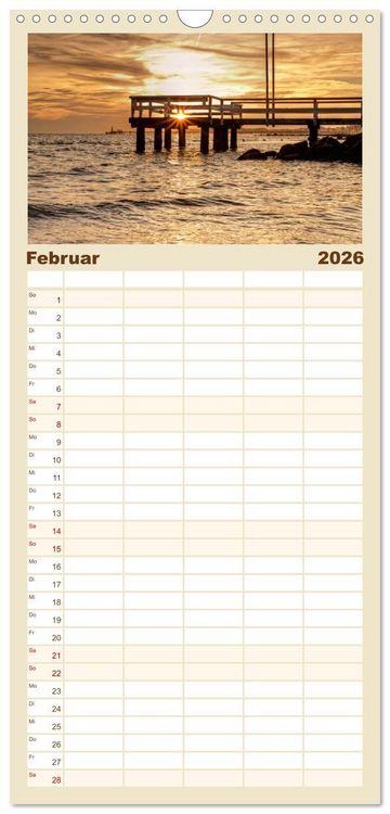 Produktbild: Familienplaner 2026 - Gr&ouml;mitz - Ostseebad an der Sonnenseite mit 5 Spalten (Wandkalender, 21 x 45 cm) CALVENDO