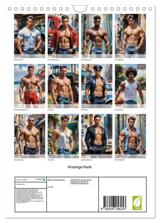 Produktbild: Knackige Kerle (Wandkalender 2026 DIN A4 hoch), CALVENDO Monatskalender