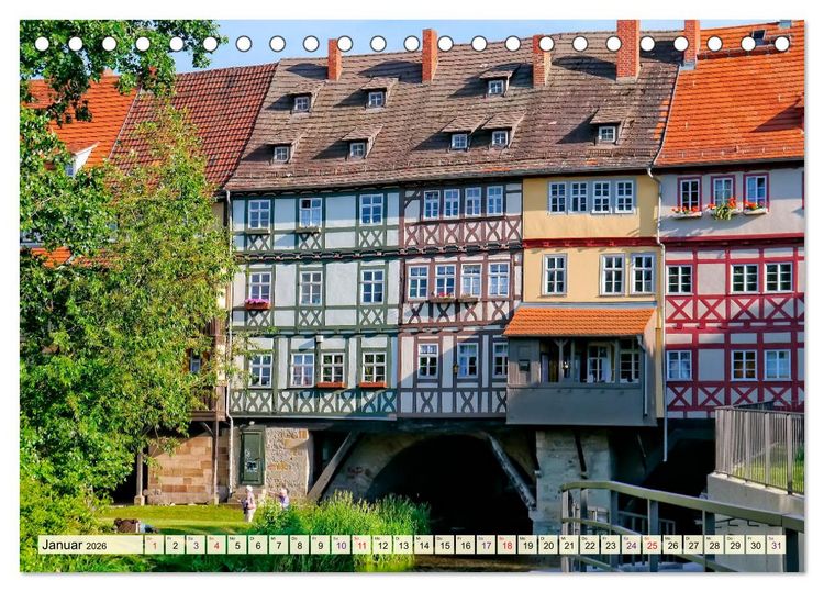 Produktbild: Erfurt - meine Stadt mit viel Herz (Tischkalender 2026 DIN A5 quer), CALVENDO Monatskalender