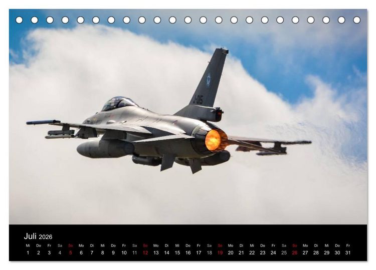 Produktbild: F-16 Fliegende Legende (Tischkalender 2026 DIN A5 quer), CALVENDO Monatskalender