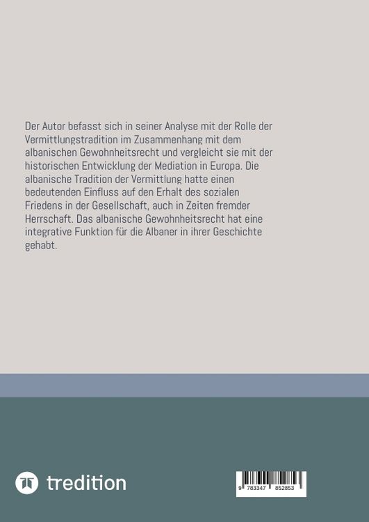 Produktbild: Geschichte der albanischen Vermittlungstradition/Mediation