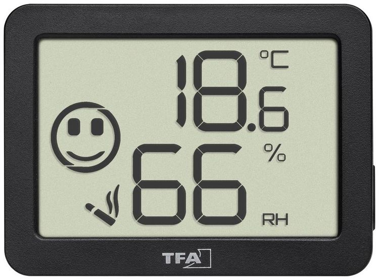 Produktbild: TFA Dostmann Thermo-/Hygrometer Schwarz 30.5055.01