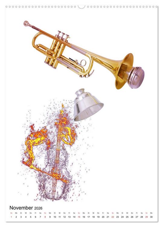 Produktbild: Musik Blasinstrumente (hochwertiger Premium Wandkalender 2026 DIN A2 hoch), Kunstdruck in Hochglanz
