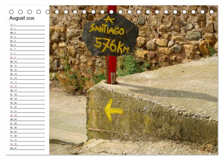 Produktbild: Jakobsweg - Camino Frances (Tischkalender 2026 DIN A5 quer), CALVENDO Monatskalender
