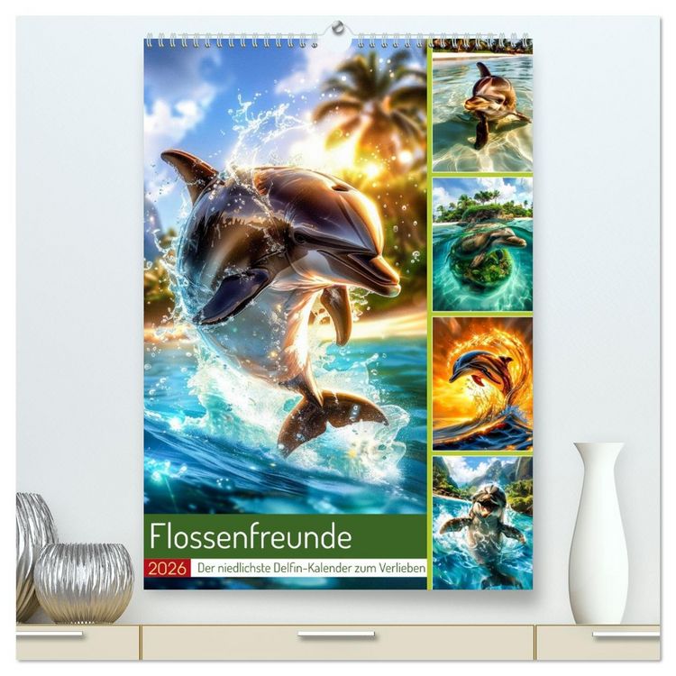 Produktbild: Flossenfreunde (hochwertiger Premium Wandkalender 2026 DIN A2 hoch), Kunstdruck in Hochglanz
