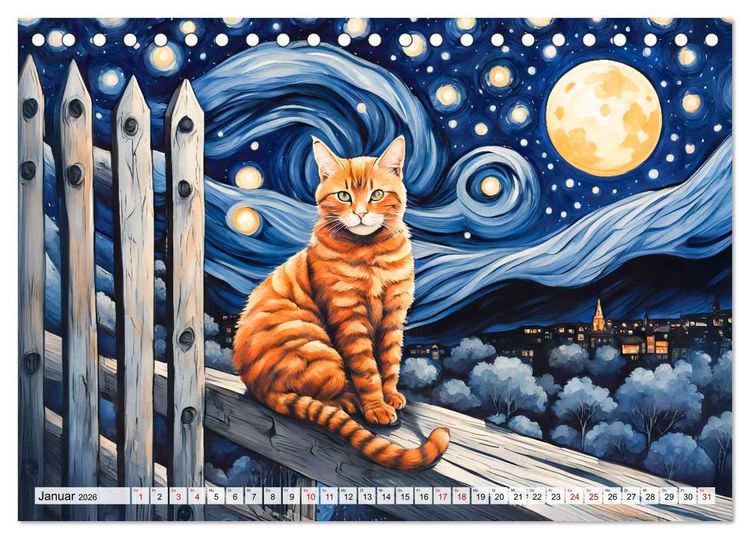 Produktbild: Katzenzauber - Katzenkalender mit stimmungsvollen Bildern (Tischkalender 2026 DIN A5 quer), CALVENDO Monatskalender