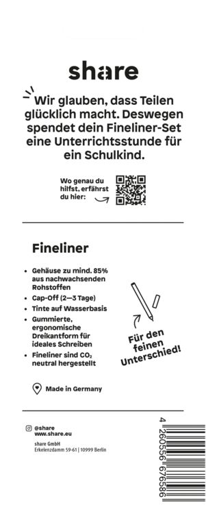 Produktbild: share Fineliner 6er Set