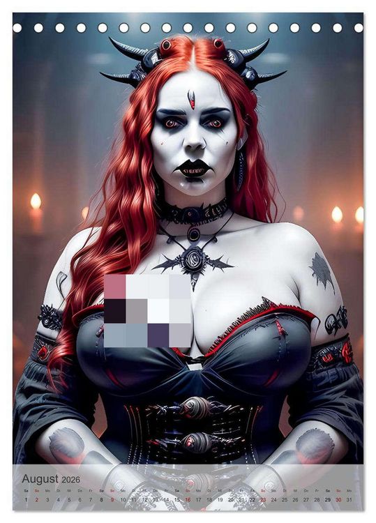 Produktbild: Dunkle Hexen und d&uuml;stere Versuchungen (Tischkalender 2026 DIN A5 hoch), CALVENDO Monatskalender
