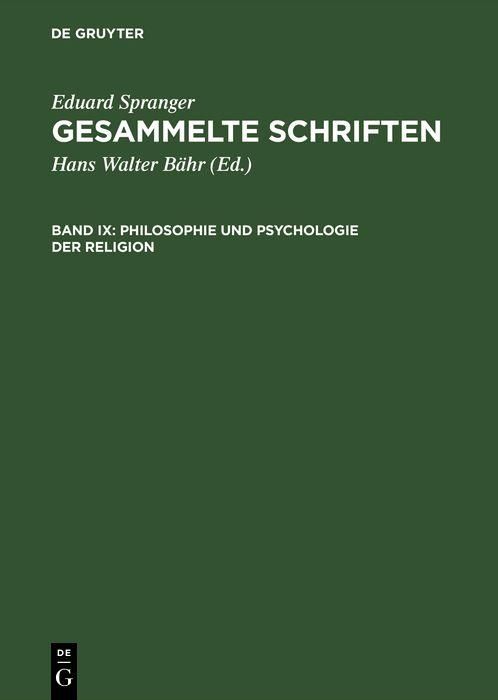 Produktbild: Philosophie und Psychologie der Religion