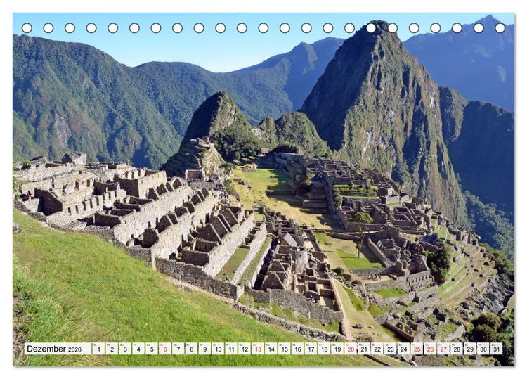Produktbild: Inka Trail und Machu Picchu, Trekking zur ber&uuml;hmten Inkastadt (Tischkalender 2026 DIN A5 quer), CALVENDO Monatskalender