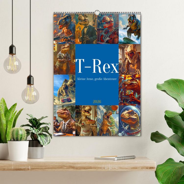 Produktbild: Tyrannosaurus Rex - Kleine Arme, gro&szlig;e Abenteuer (Wandkalender 2026 DIN A2 hoch), CALVENDO Monatskalender