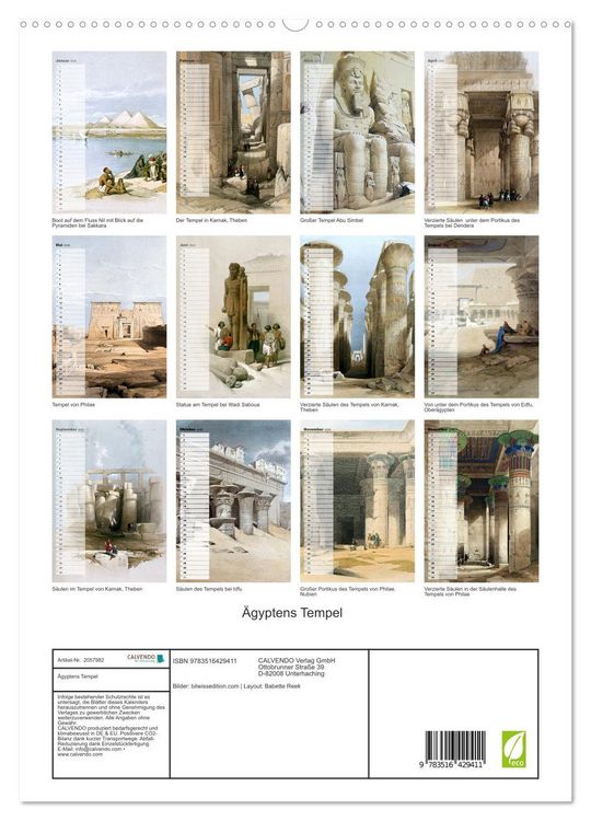 Produktbild: &Auml;gyptens Tempel (hochwertiger Premium Wandkalender 2026 DIN A2 hoch), Kunstdruck in Hochglanz