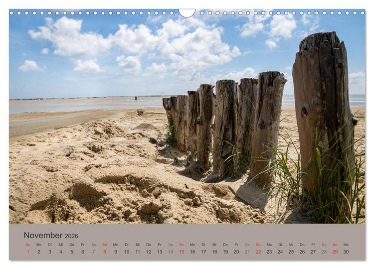 Produktbild: R&ouml;m&ouml; - Wasser, Wind und endloser Strand (Wandkalender 2026 DIN A3 quer), CALVENDO Monatskalender