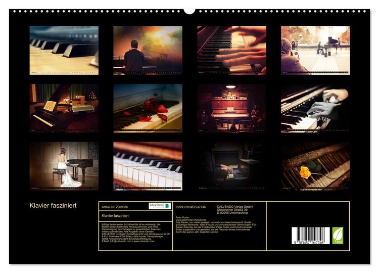 Produktbild: Klavier fasziniert (hochwertiger Premium Wandkalender 2026 DIN A2 quer), Kunstdruck in Hochglanz