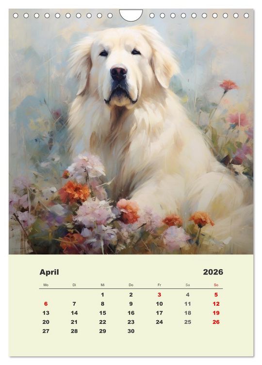 Produktbild: Gro&szlig;e Hunde. Sch&ouml;ne Aquarelle von tollen Tieren (Wandkalender 2026 DIN A4 hoch), CALVENDO Monatskalender